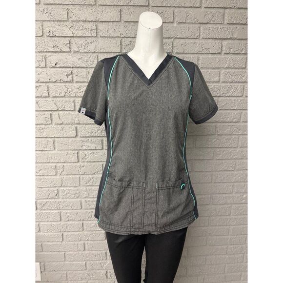 Scrub Star Gray Scrub Top Size XS - Picture 1 of 8